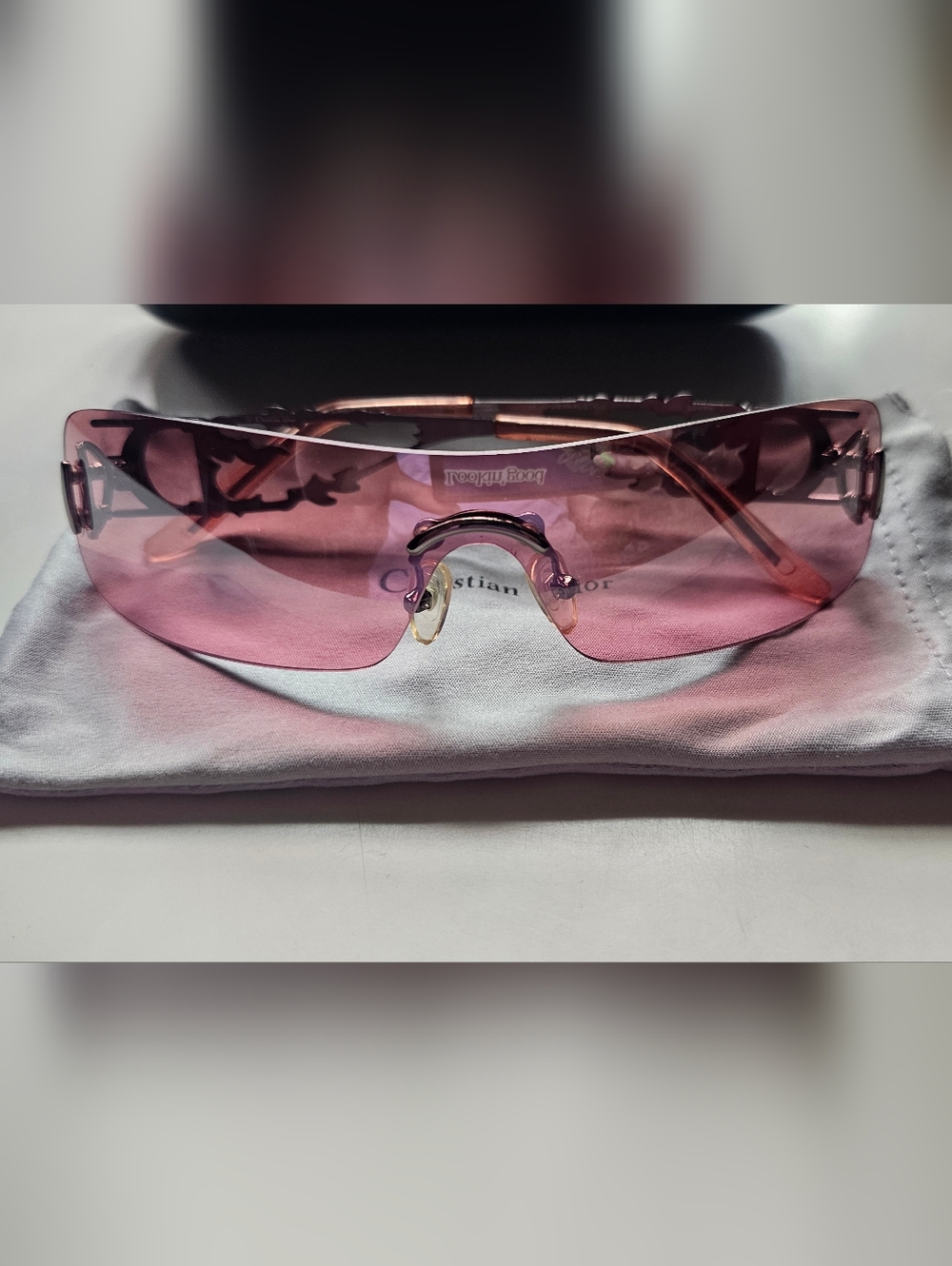Vintage Christian Dior "Fire" sunglasses with case Pink